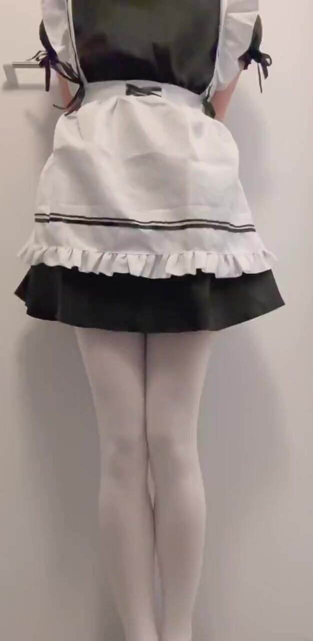 a cute maid holding her bladder pt1