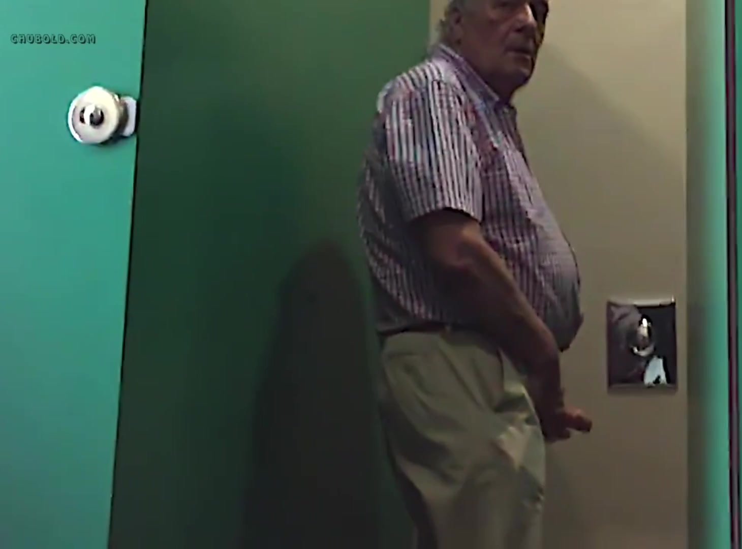 Grandad cruising in the restrooms