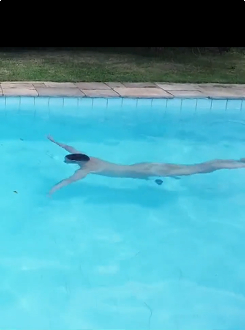 2 boys nude in the pool