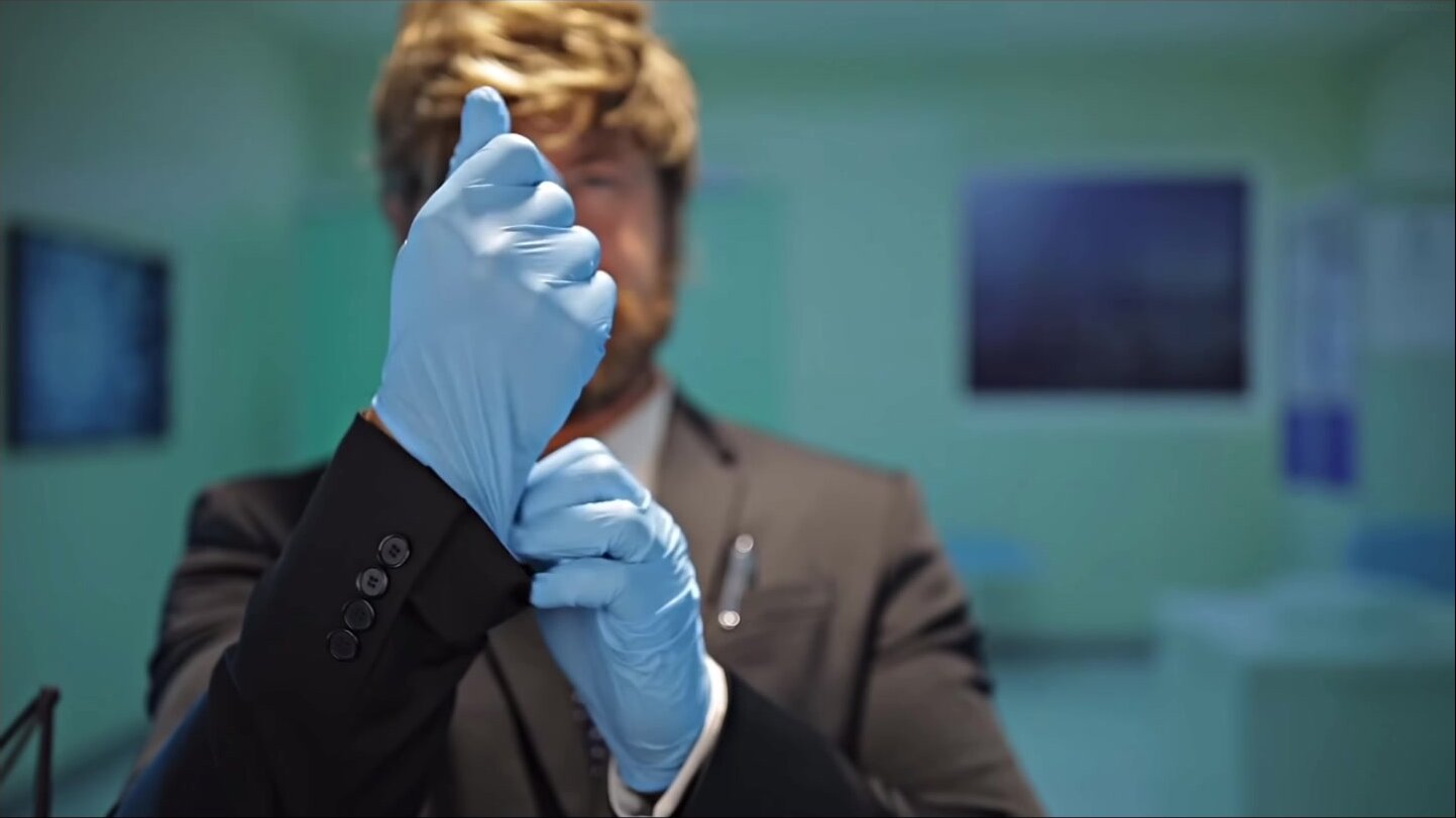 straight man putting on latex gloves part 1