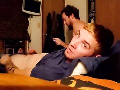 Straight guy lets his buddy suck