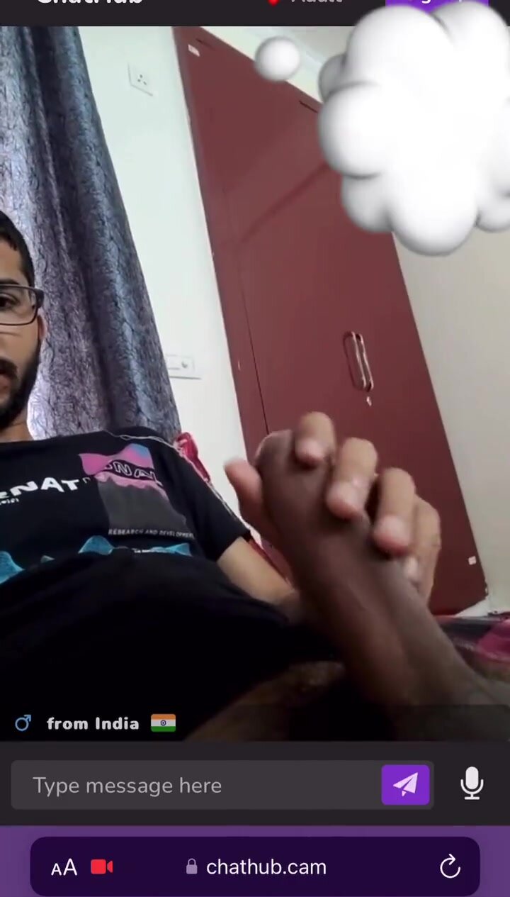 Nerdy guy from India shows his cock