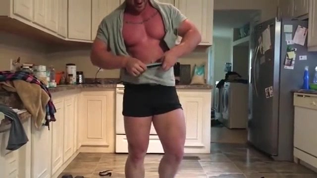 Muscle stud rips off clothes