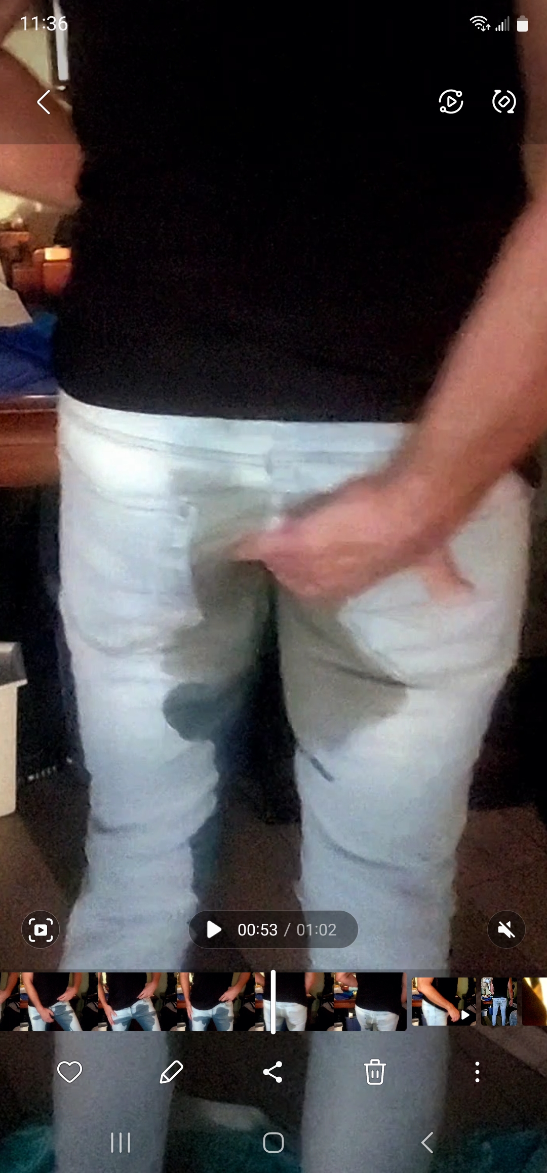 Accident in tight jeans