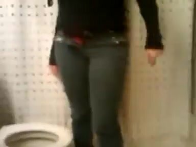 drunk woman takes nice toilet piss