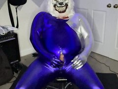 Pissing all over myself in a shiny spandex suit