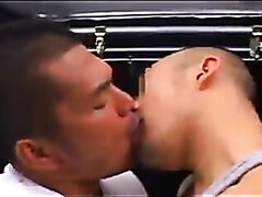 Japanese passionately kissing