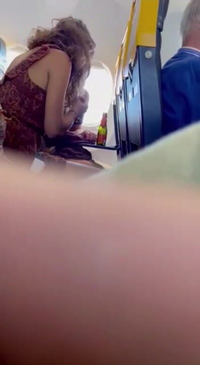 Business guy recorded getting airplane BJ