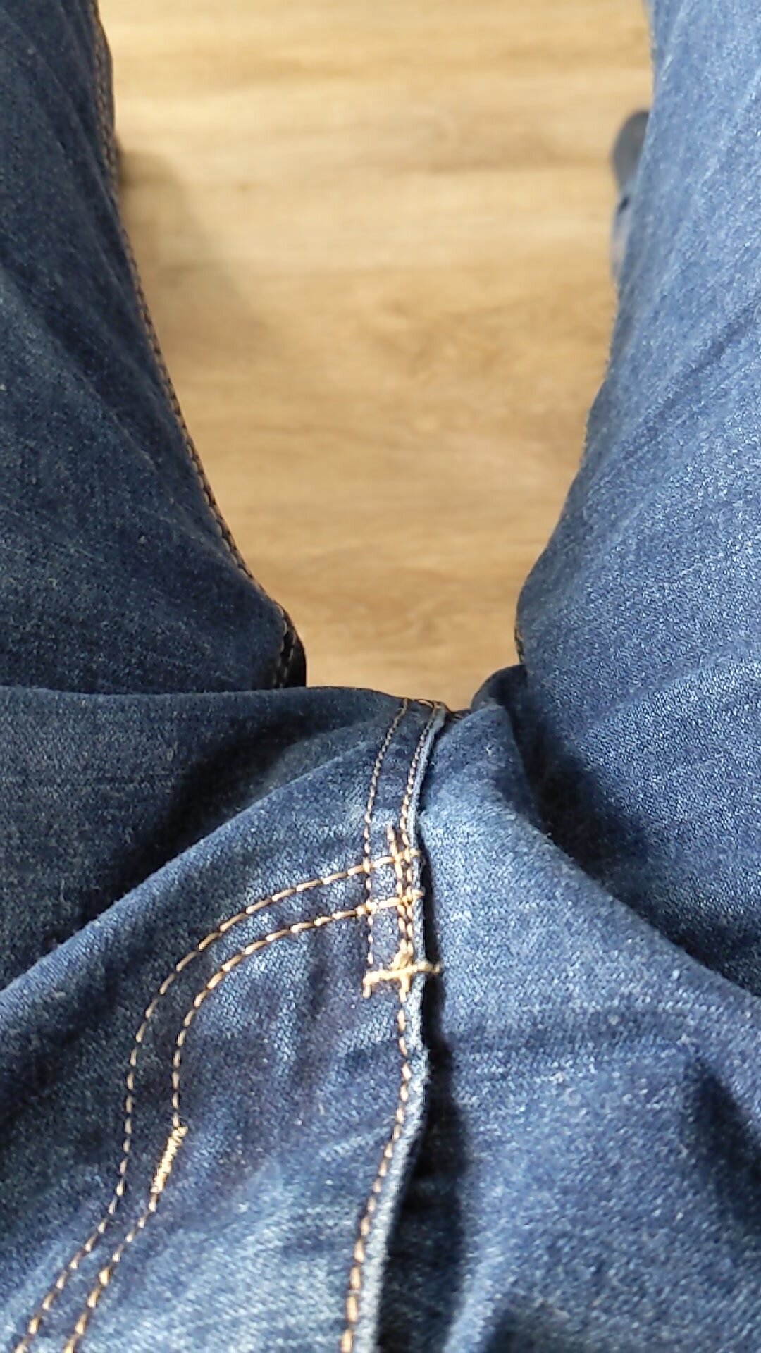 Morning wood through jeans