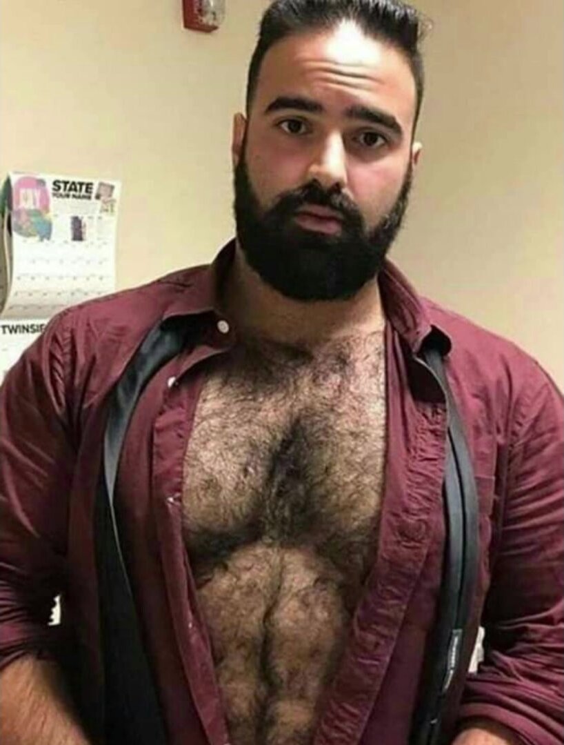 macho hairy chest bearded man