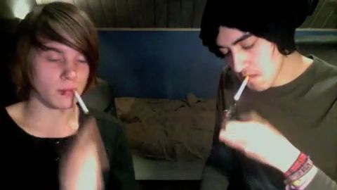 2 young guys smoking