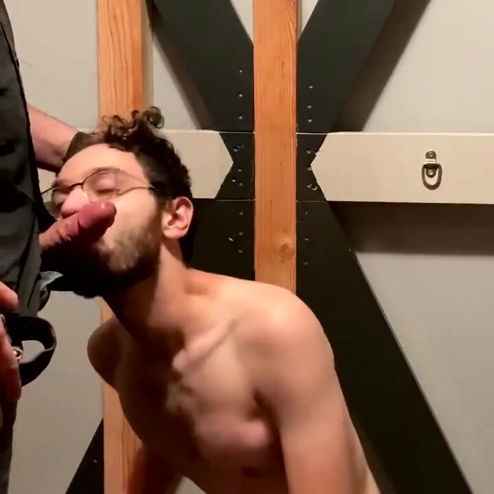 Dom master fucking hairy sub’s throat