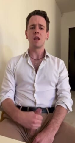 Hung Teacher strokes his cock