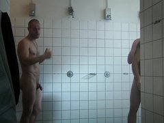 Naked men shower in TV serie Forbryd3lsen