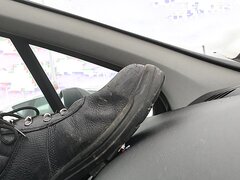 Smothered under socks in a hot car (feet)