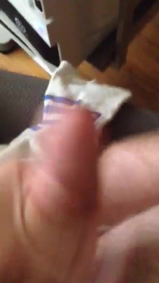Jerking off onto a dirty sock
