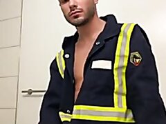 Jacking dick in Uniform