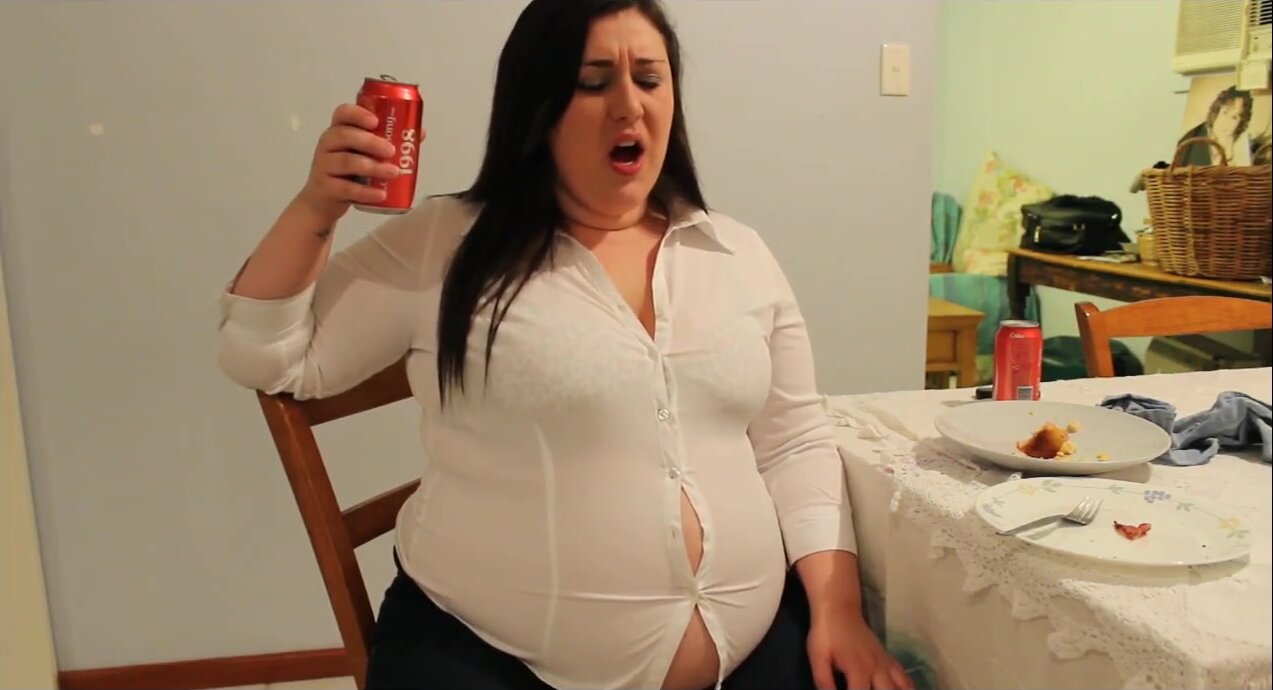 bbw stuffing her big fat belly 7