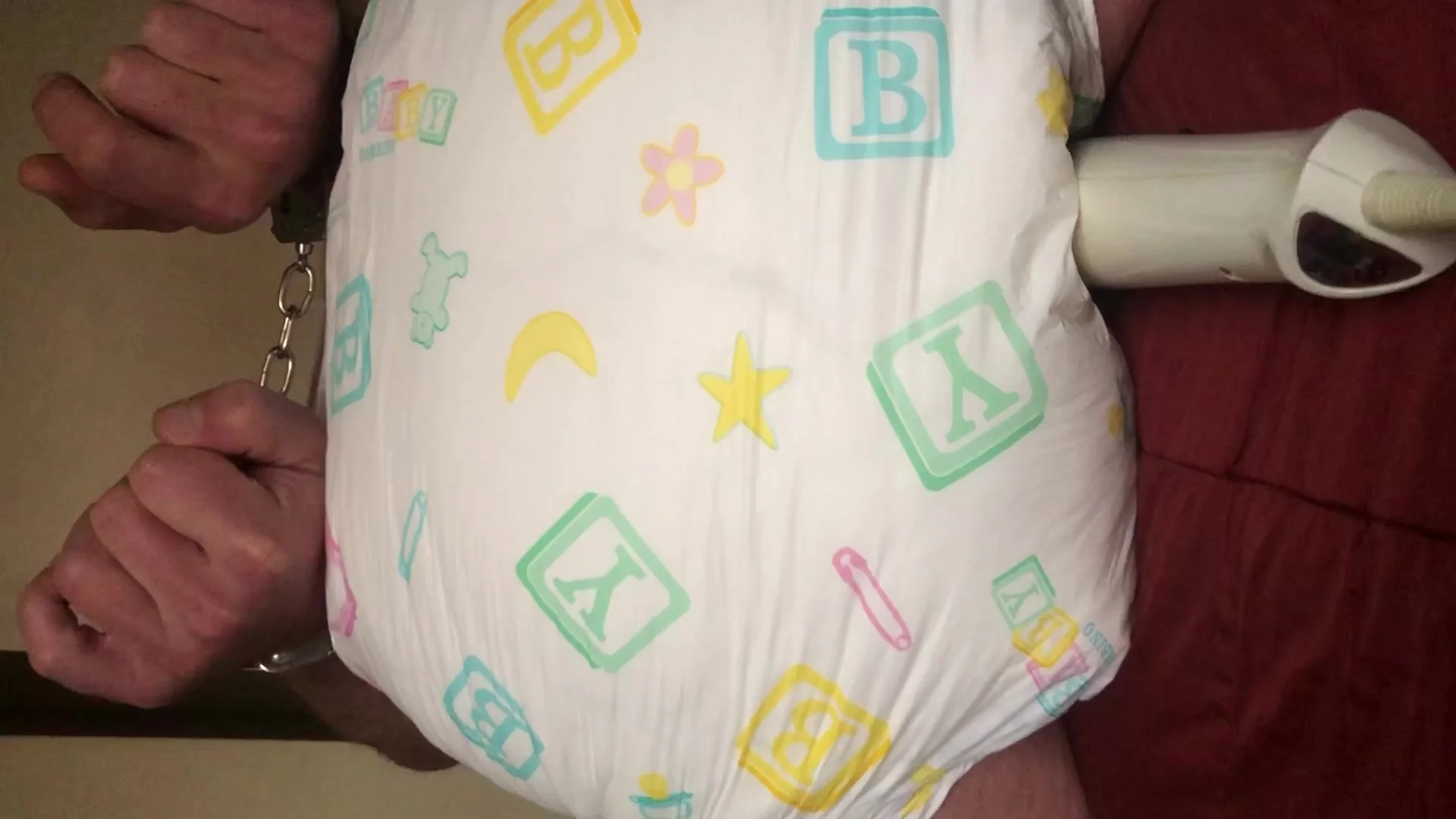 Video: Handcuffed messy diaper vibe - ThisVid.com