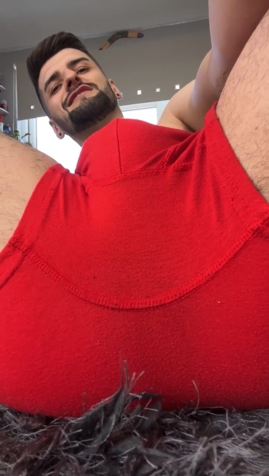 Fart in red underwear