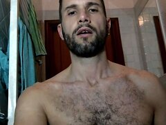 Exposed BAITED handsome CUMMING in BATHROOM! (Preview)