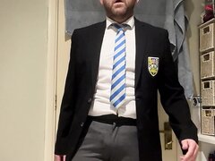 Uniform pissing tight trousers