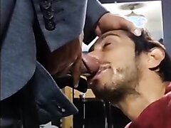 Some guy swallowing a mans piss