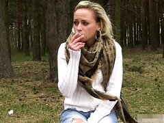 Beautiful Czech girl woods pee 517