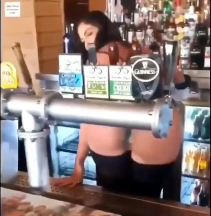 Bartender Serving Beer Creatively