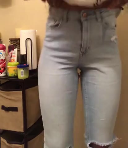 Cute Ebony Girl Wets Her Jeans