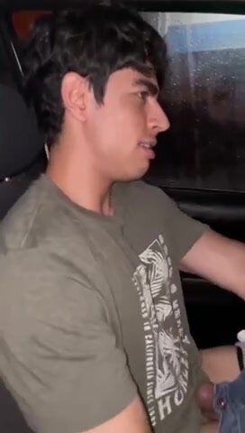 Driving with his dick out
