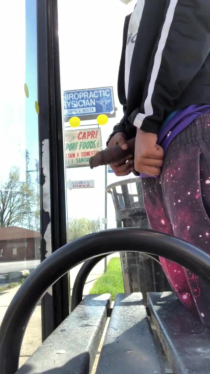 Floppy Uncut Teen Busts STICKY NUT At The *Bus Stop*!!