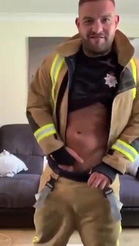 A firefighter's big floppy dick