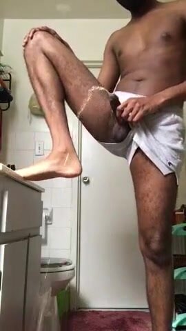 Hot black guy pissing