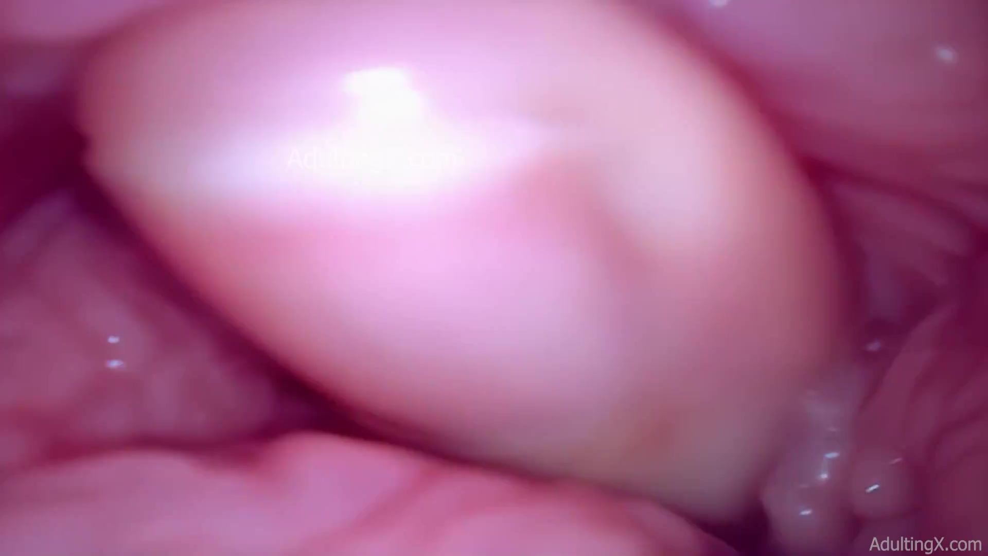 Camera in Vagina Fingering Cervix POV