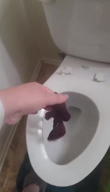 Girl flushing panty