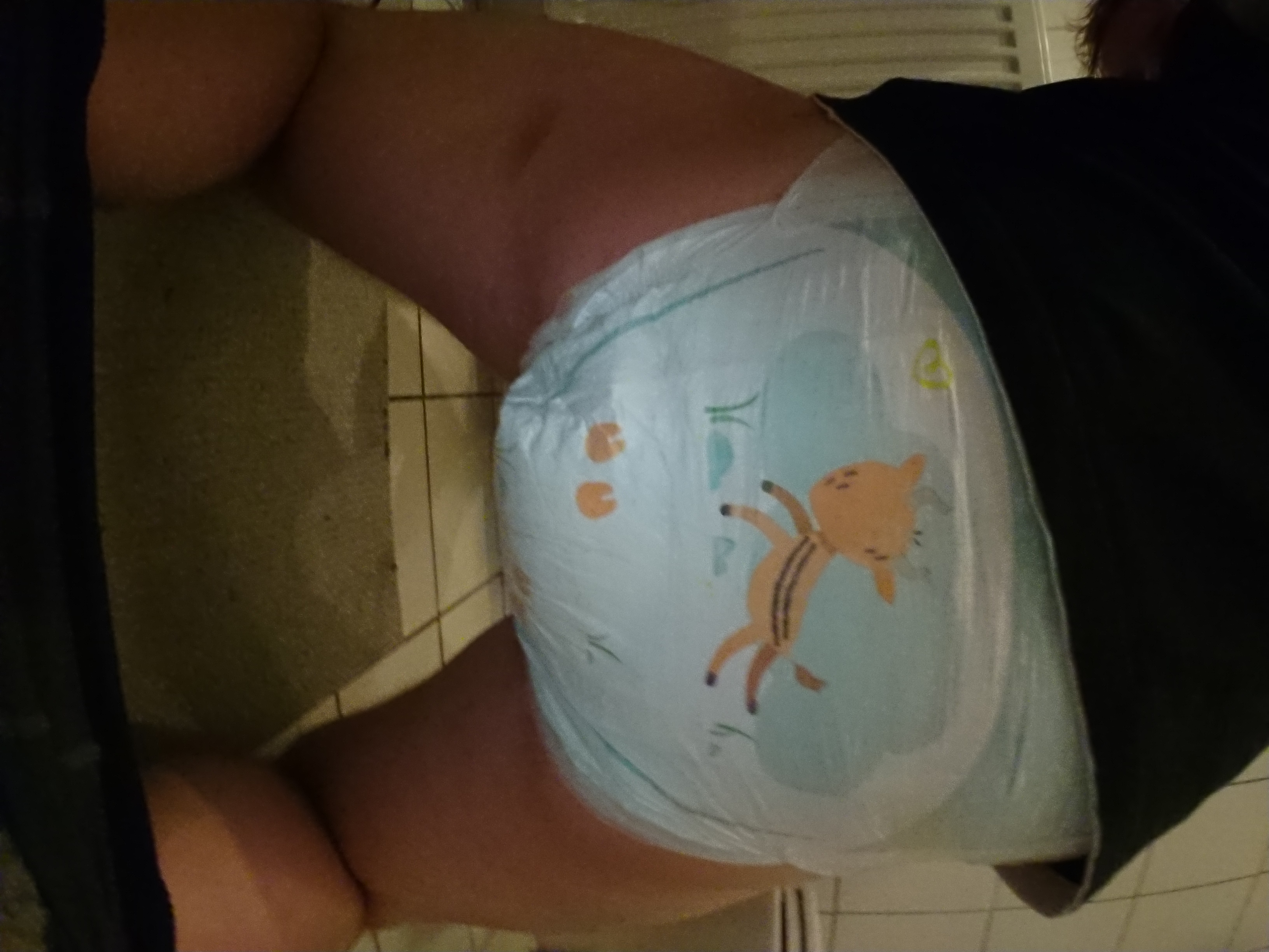 Messy pampers diaper poop