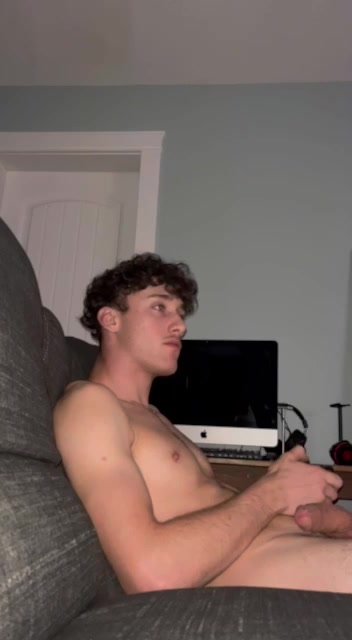 Gaming with his cock out