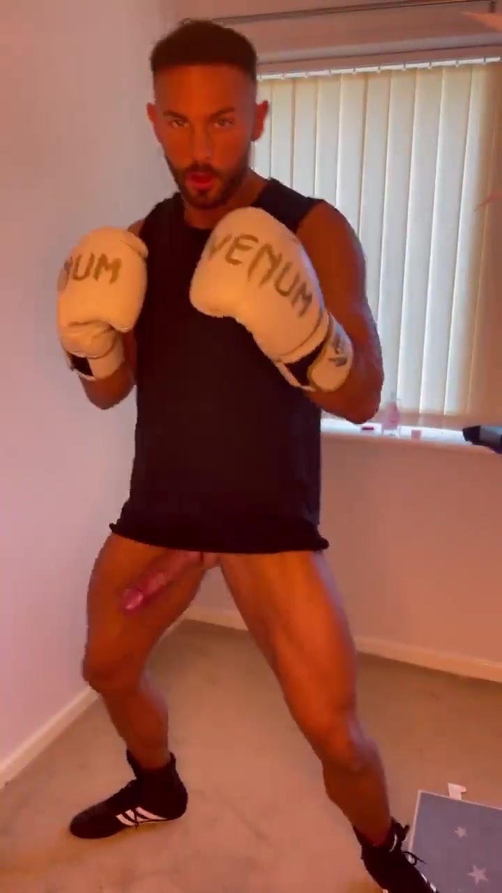 Kickboxing with cock out