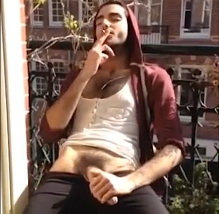 Hairy Young French Stoner got a huge boner