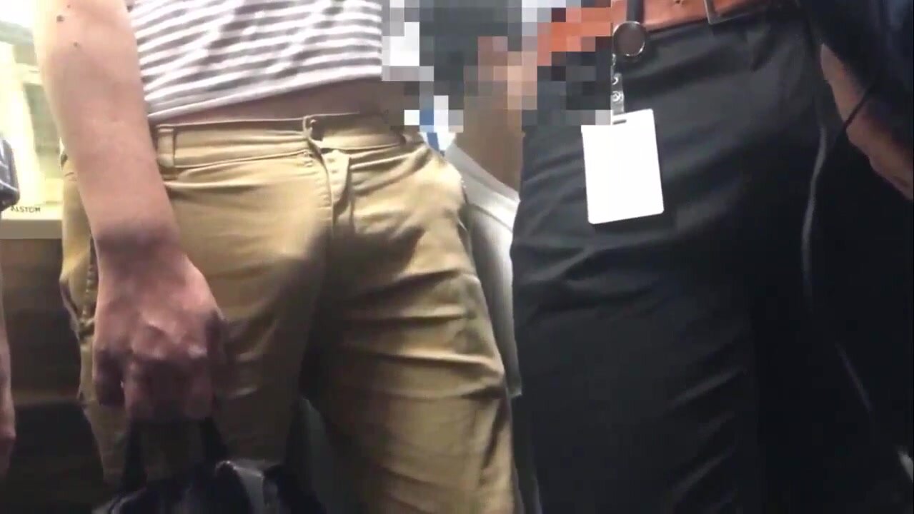 Spying Cock's Bulge On The Subway