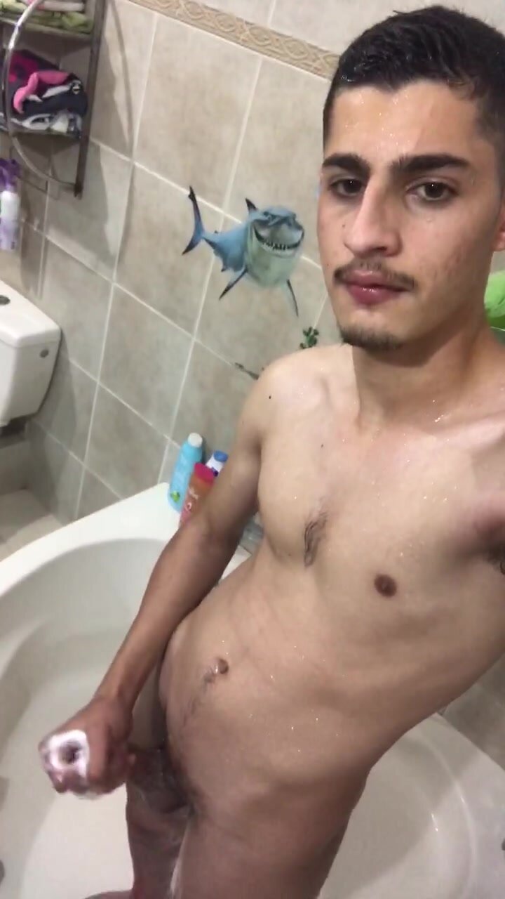 A handsome Israeli takes a shower