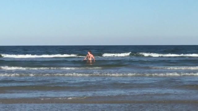 Hairy guy nude at the beach