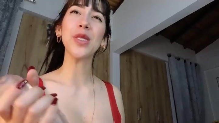 cam girl and her horse cock dildo