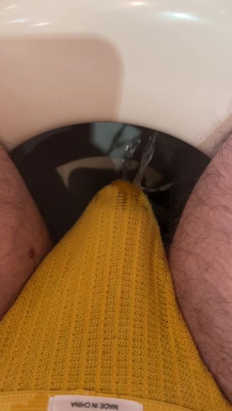 piss in yellow jockstrap