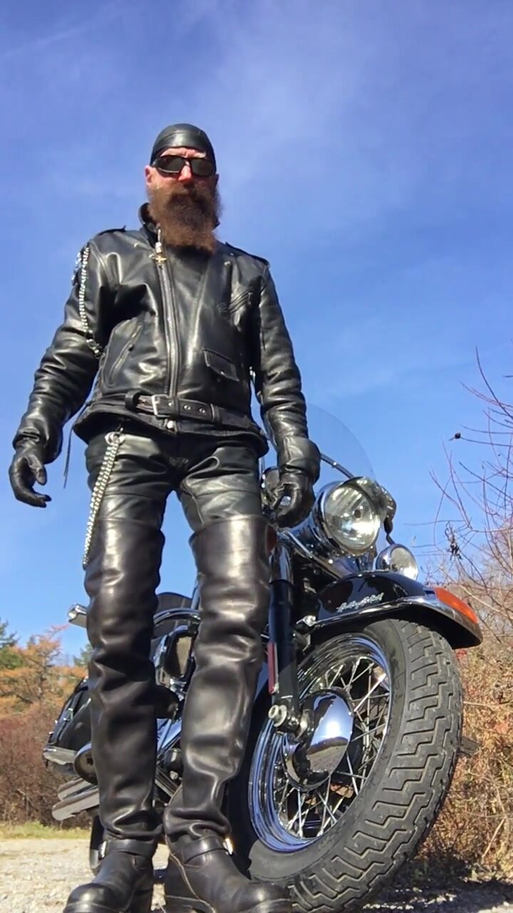 Leather biker gear