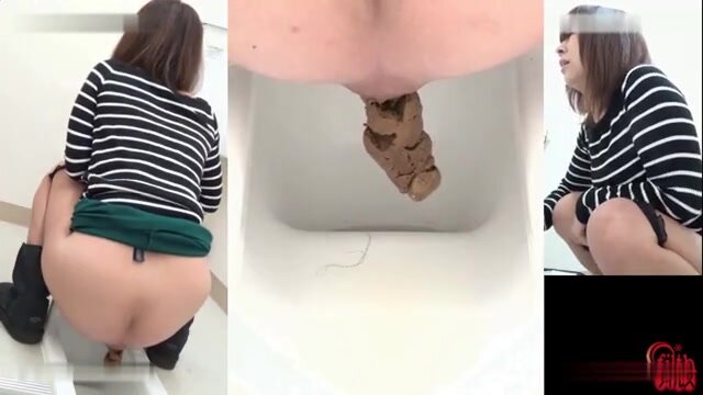 japanese girl hard poop pushing