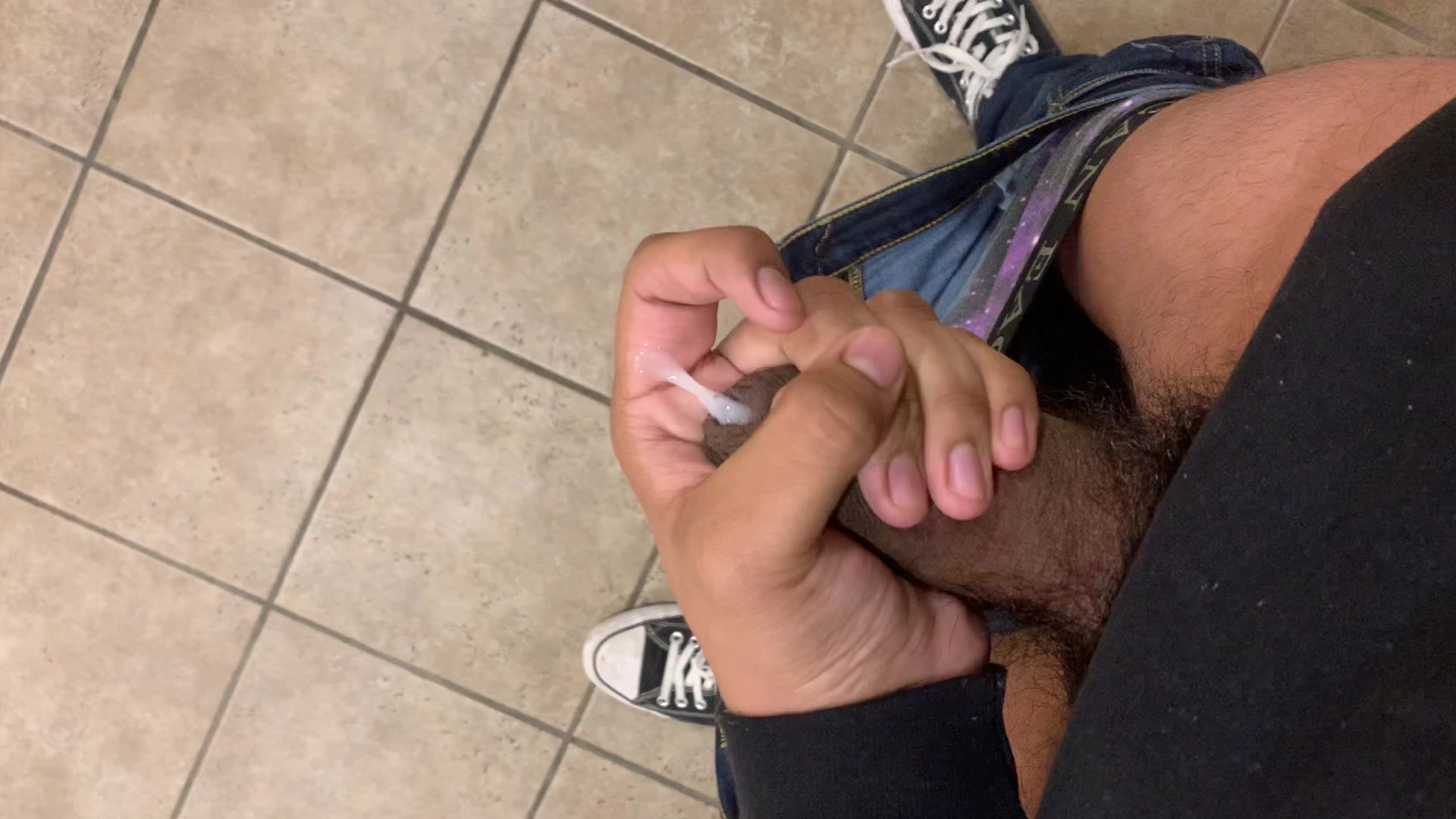 Quick cum outside stall