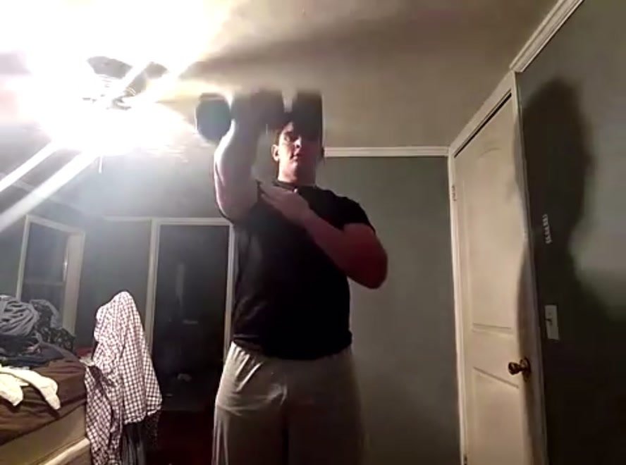 Guy Shows Home Workout Routine