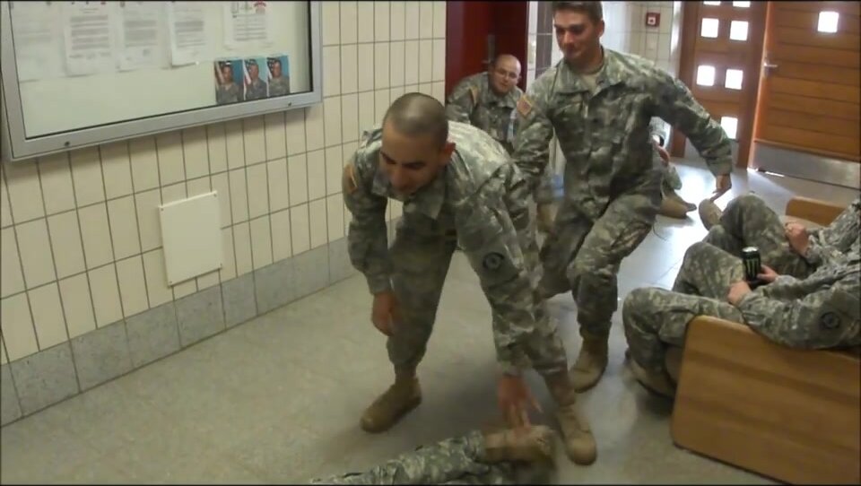 Cute Military Guy Gets His Balls Squeezed from Behind
